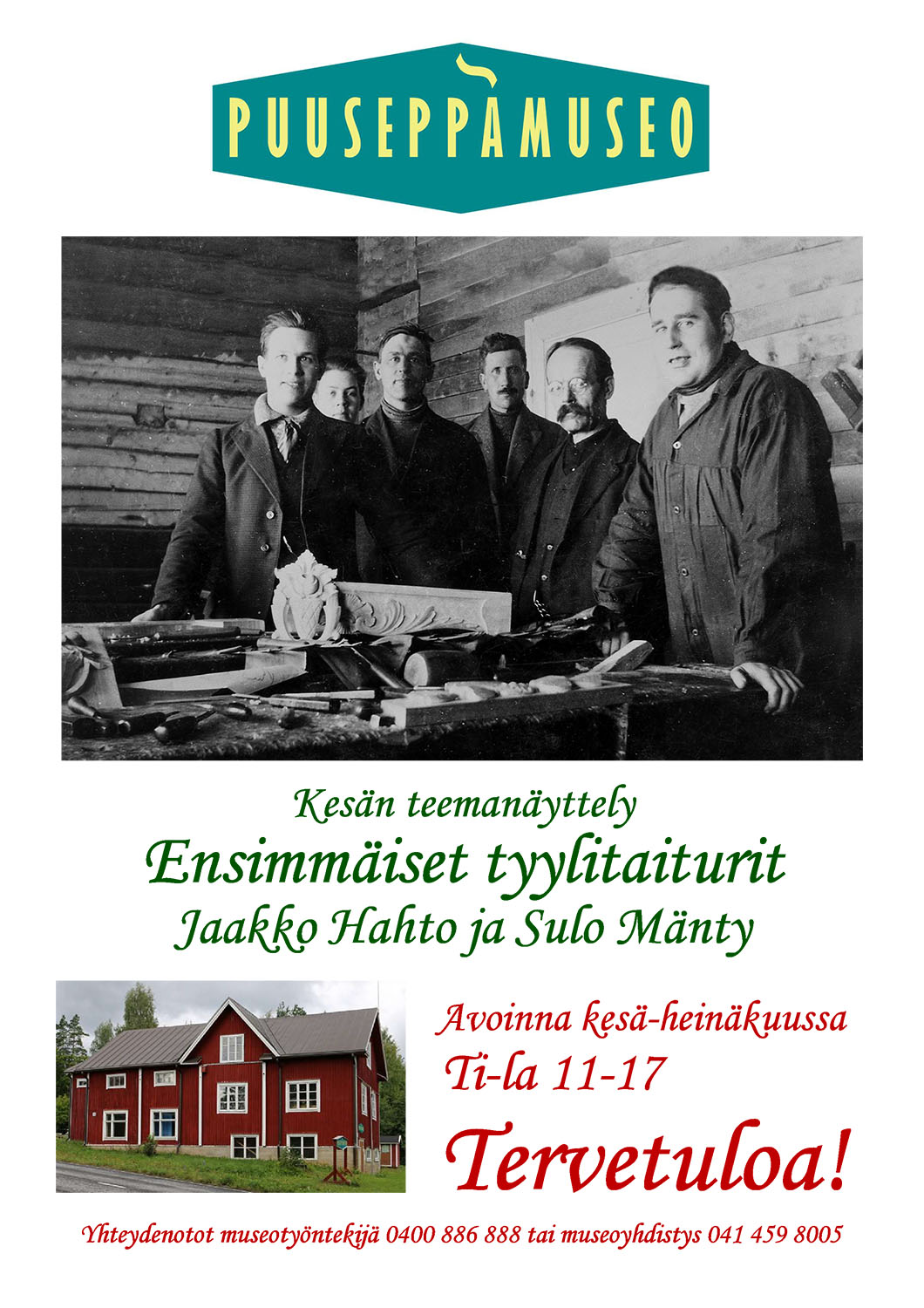 Puuseppämuseo | Kesän 2018 teemanäyttely | Ensimmäiset tyylitaiturit<br />
Jaakko Hahto ja Sulo Mänty